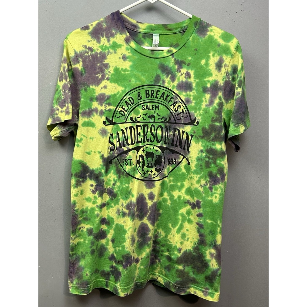 Sanderson Inn Hocus Pocus T-Shirt Unisex Medium‎ Green Tie Dye Graphic Spooky